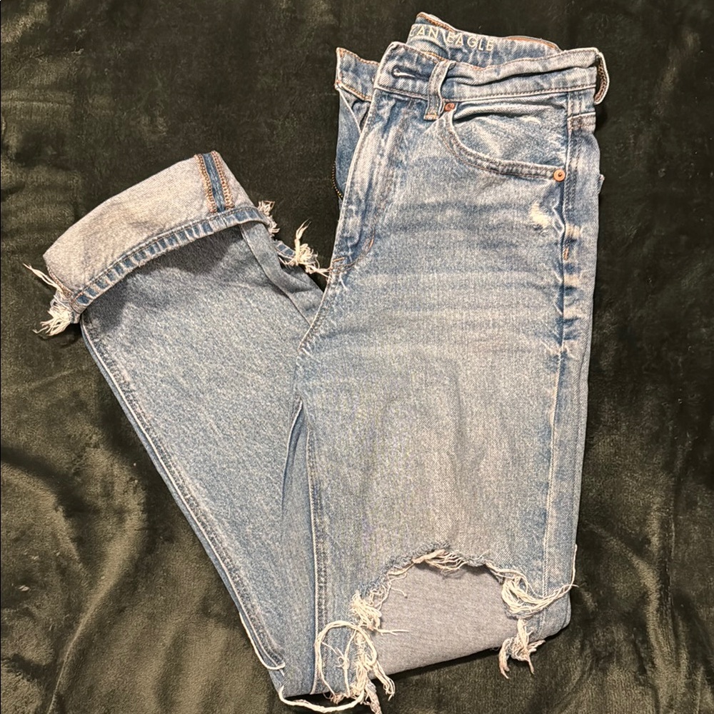 Vintage Blue Distressed Women's Jeans